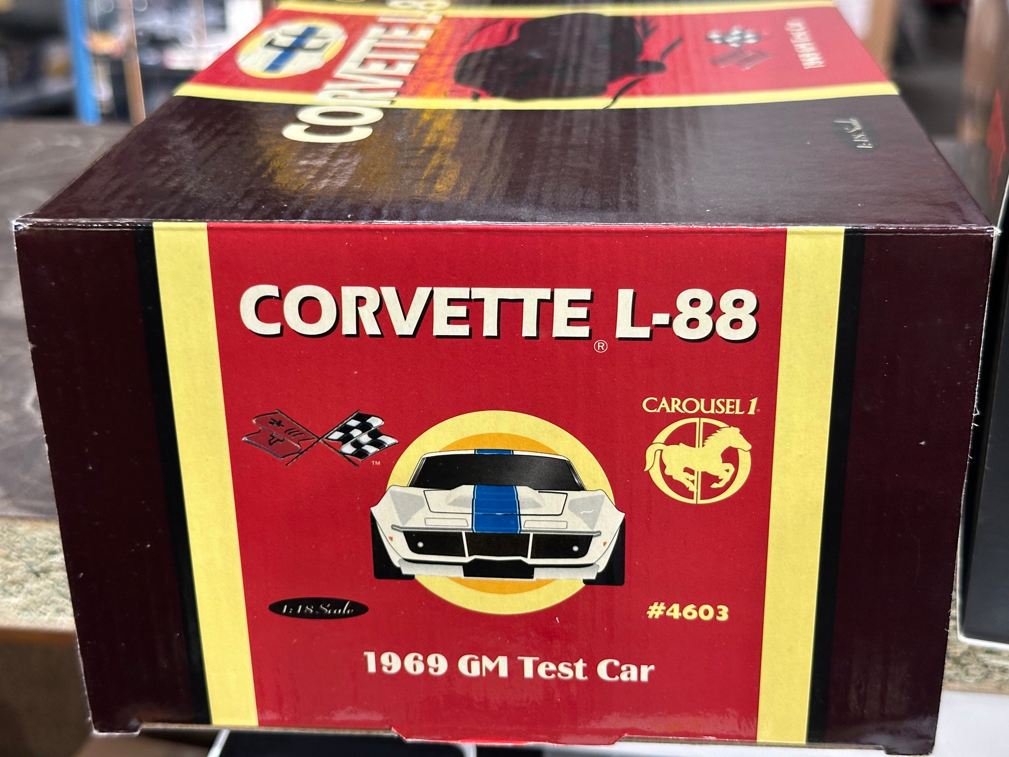 1:18 Chevrolet Corvette L-88 -- White 1969 GM Test Car -- Carousel 1 #