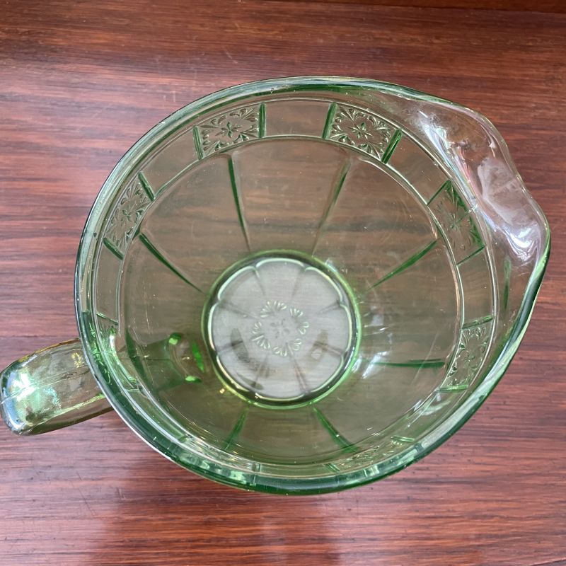 希少！ 30's〜40's アメリカンアンティーク 緑色ガラスピッチャー USA