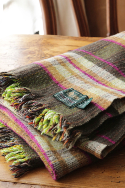 アンティークウールブランケット チェック柄 BRONTE TEEDS