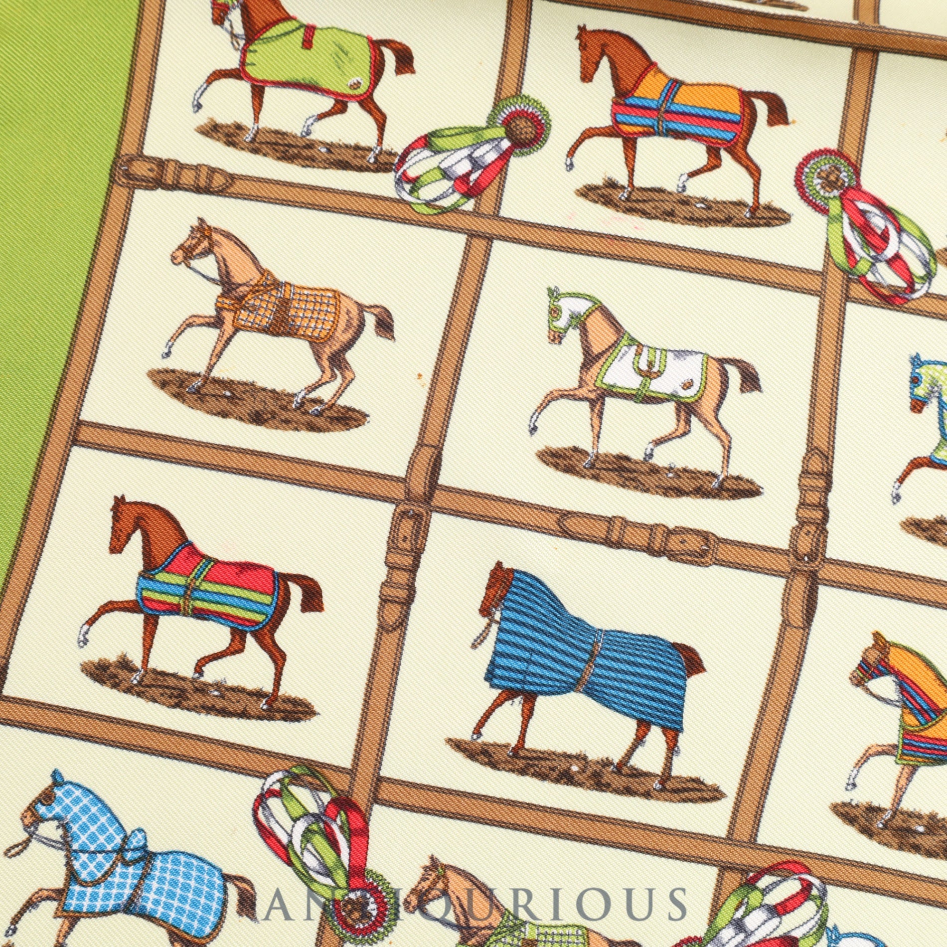 エルメス スカーフ カレ45 パドックにいる48頭の馬 シルク100% | 東京