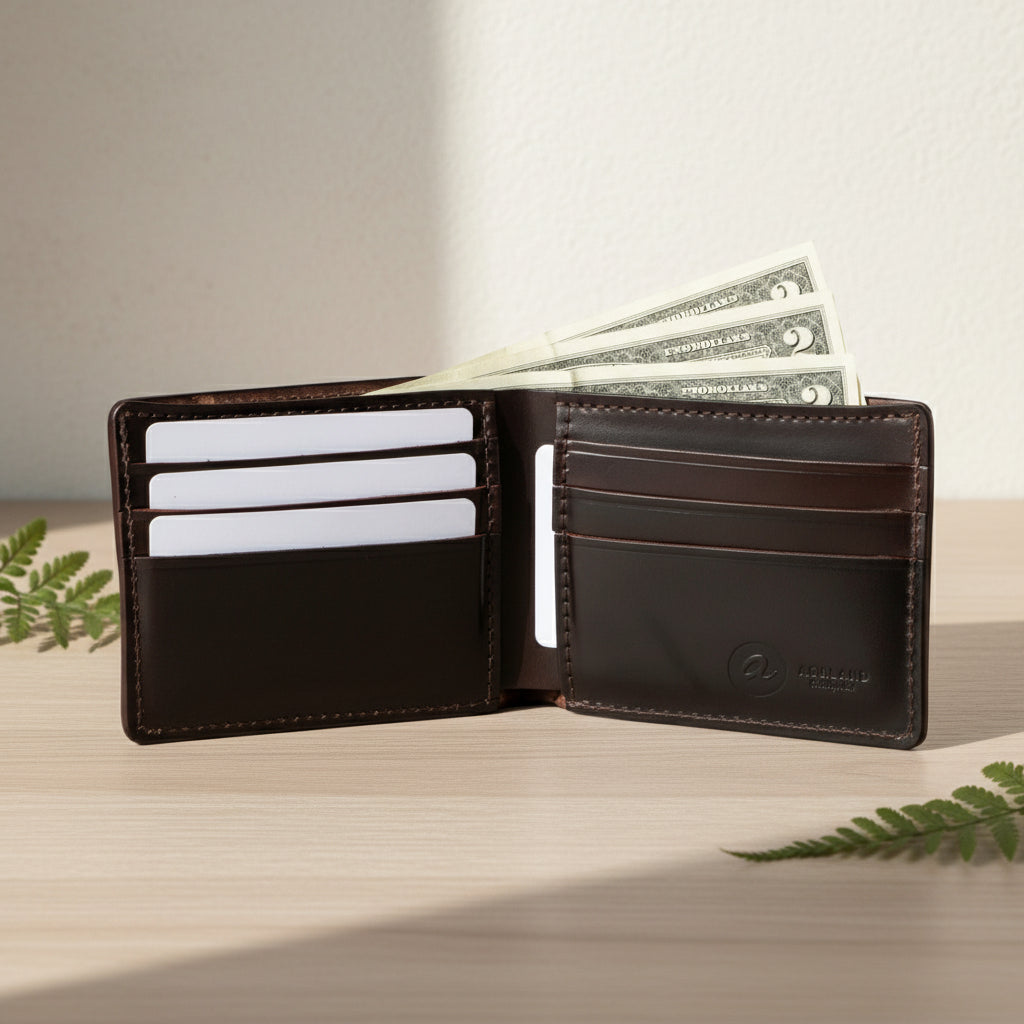 Johnny the Fox Men's Leather Wallet (Dark Brown) | USA Made