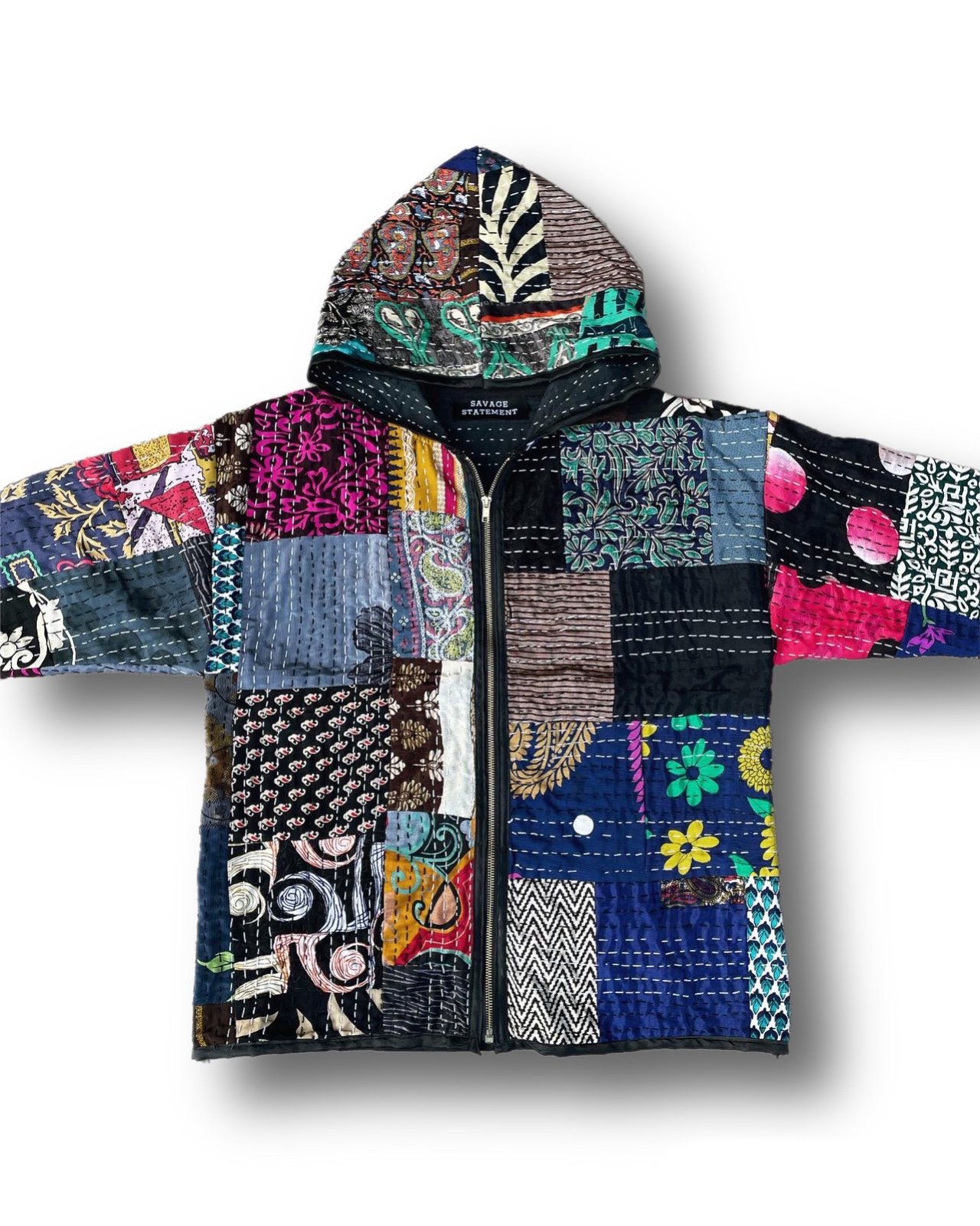 Patchwork Zip Up Hoodie | Savage Statement