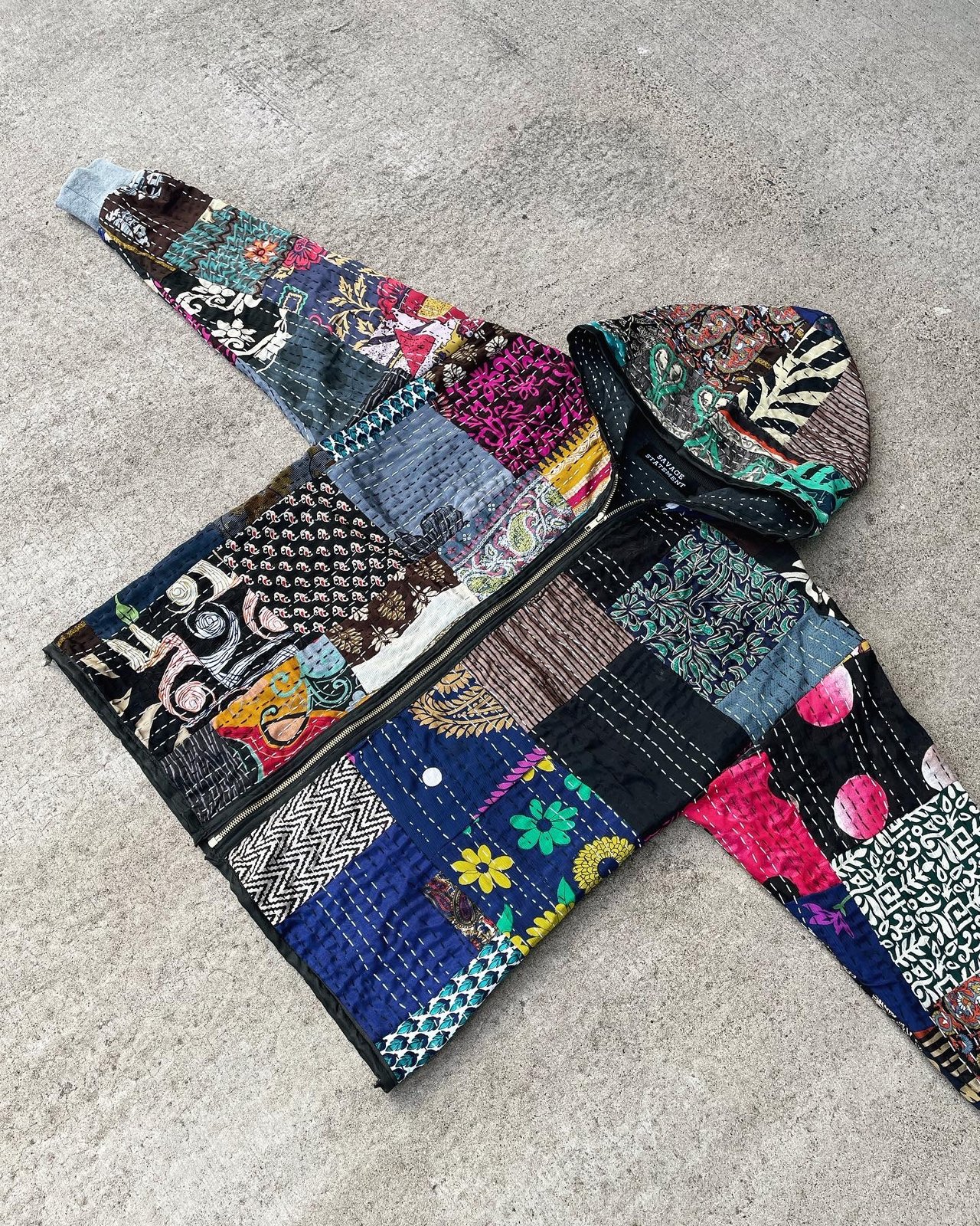 Patchwork Zip Up Hoodie | Savage Statement