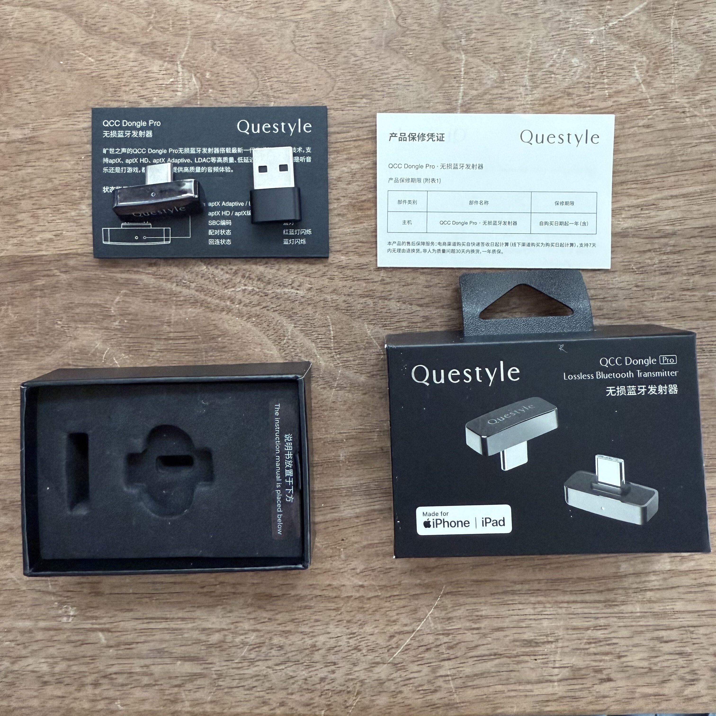 Questyle QCC Dongle Pro」 iPhoneとワイヤレスイヤホンとの接続が簡単