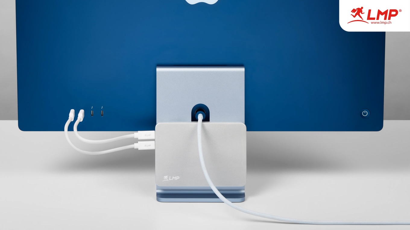 iMacの背面にUSB-AやSDカードリーダー、HDMI、Gigabit Ethernetポート