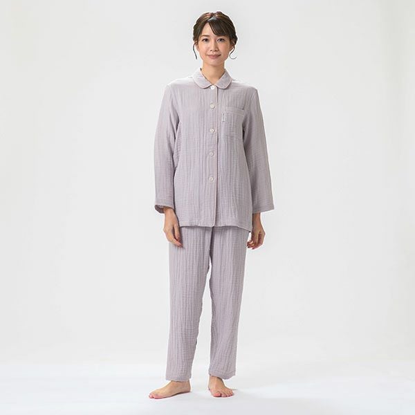 arakawa1886】 三重ガーゼ 無地 シームレス 婦人パジャマ | arakawa