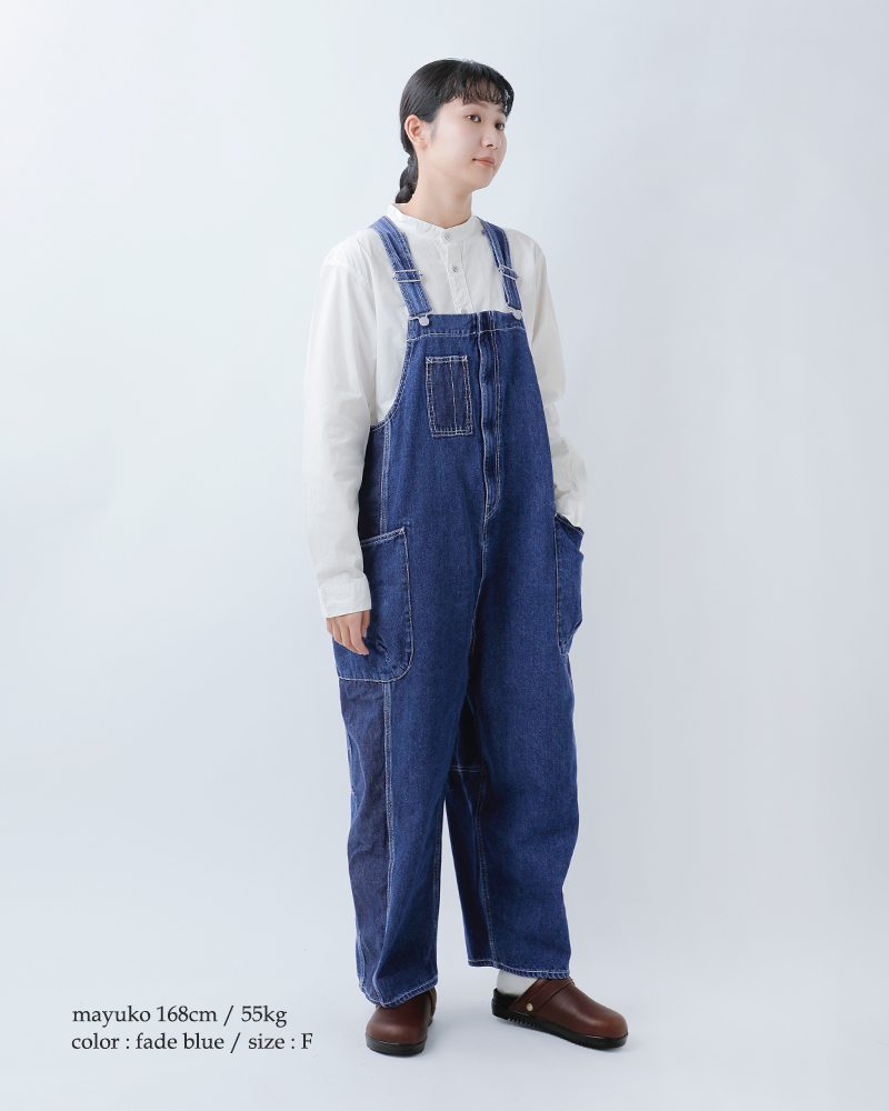 tumugu ツムグ キナリヘリンボーンオックス/デニム サロペット tb25328