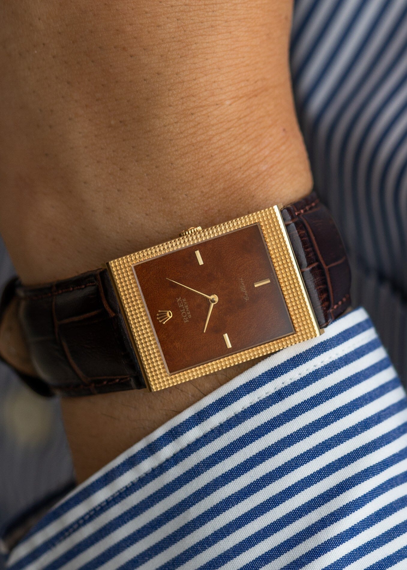 ロレックス チェリーニ 4127 YG ウッドダイアル 箱保証書付き 1990年頃