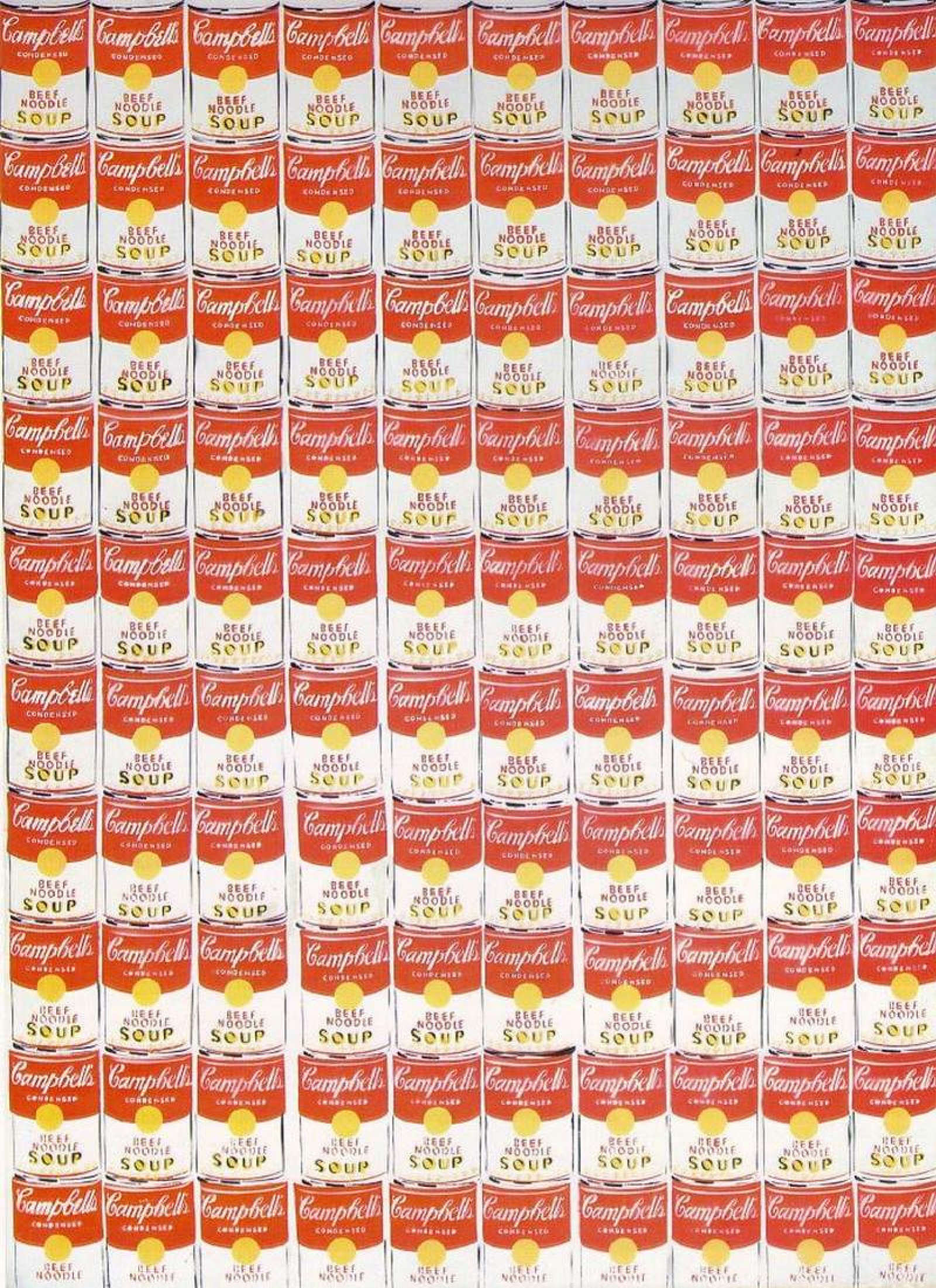 100 cans, 1962, 132×183 cm by Andy Warhol: History, Analysis