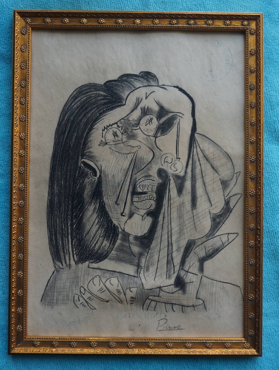 Artworks]パブロ・ピカソ|ゲルニカ、泣く女|肉筆|鉛筆|原画|ピカソ