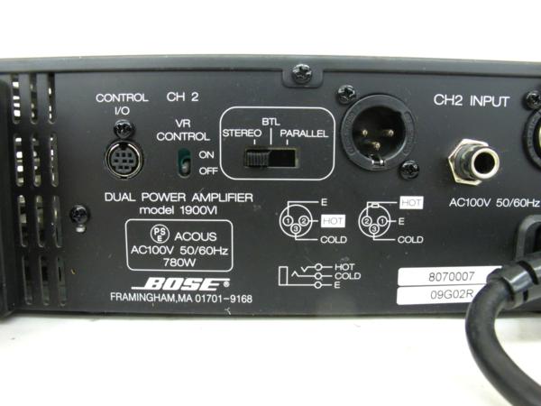 ① 動作品 BOSE ボーズ 1900VI デュアル パワーアンプ 音響機材 bose