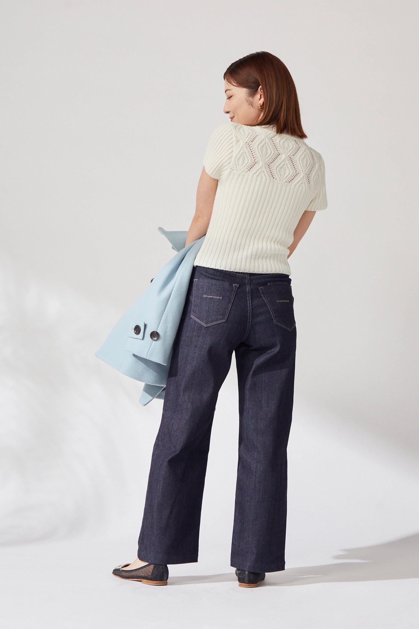 Diamond knit tops (Ivory) – Audire