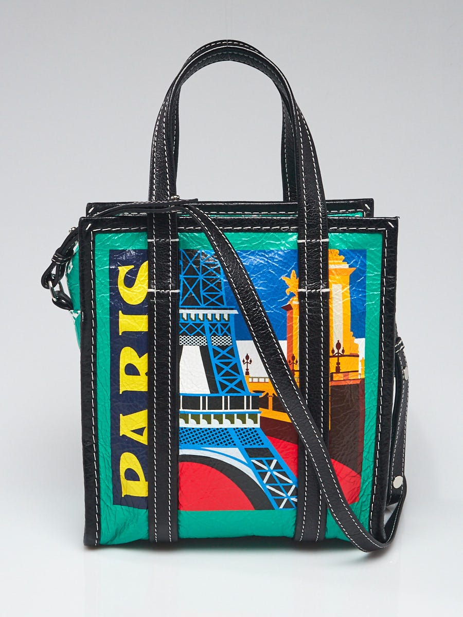 Balenciaga Multicolor Lambskin Leather Paris Print Arena Bazar