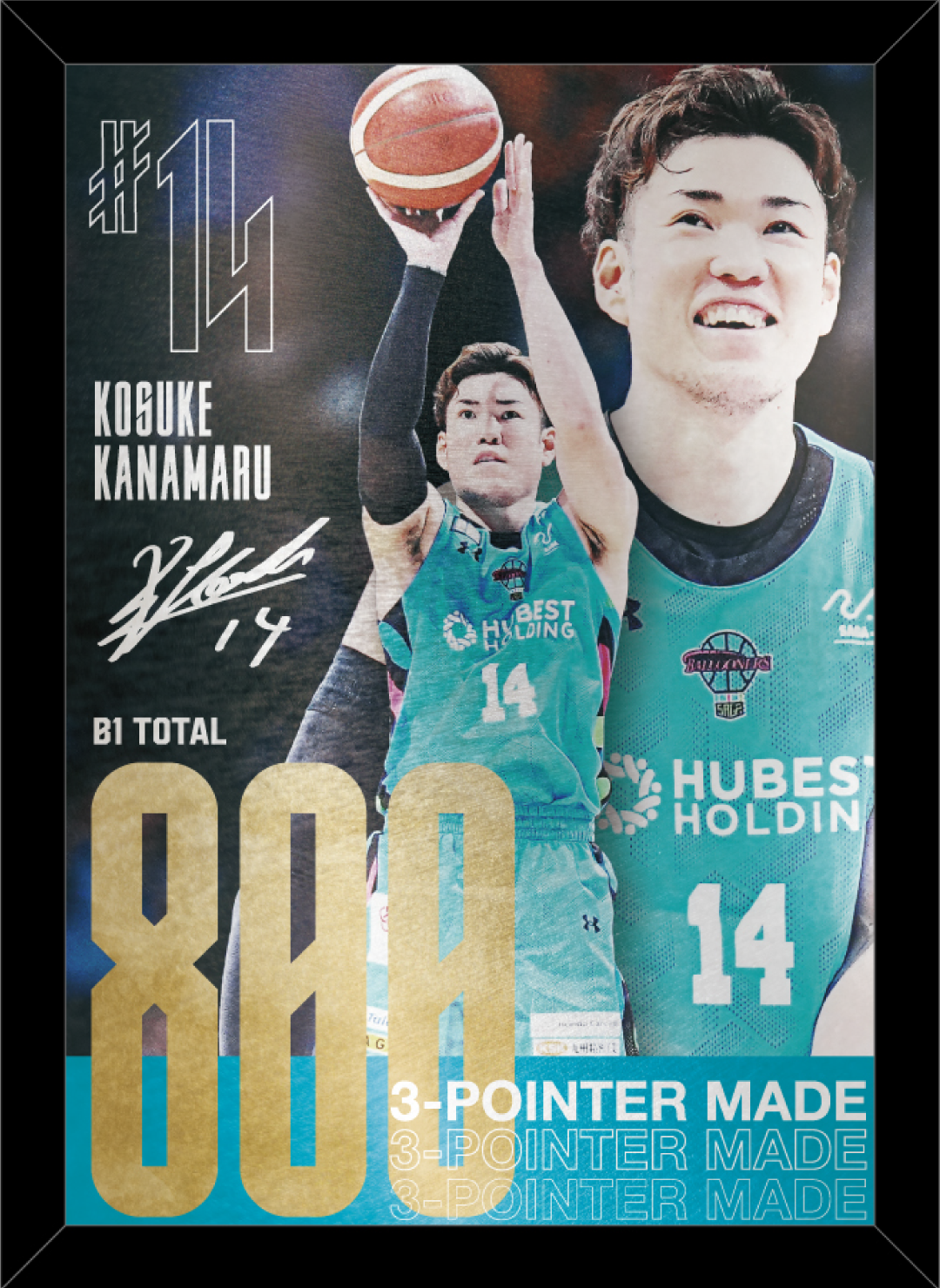 12/20更新【GOODS情報】金丸晃輔選手 B.LEAGUE B1個人通算800回3P成功