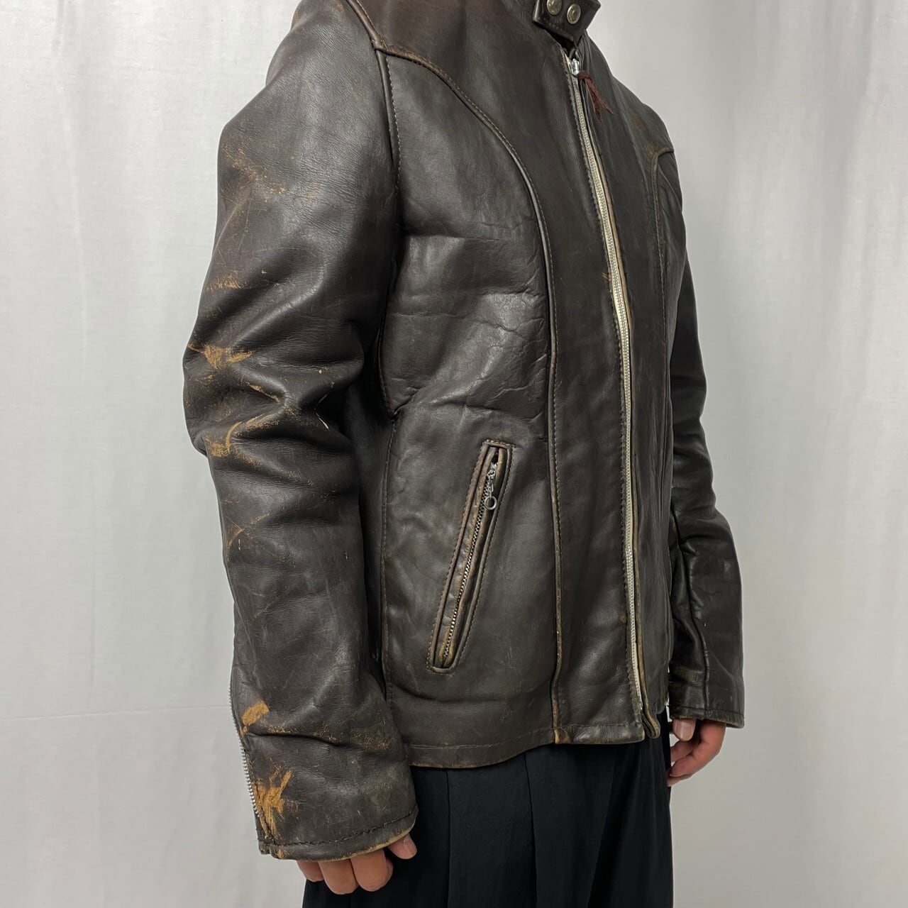 70年代 Schott ショット シングルライダースジャケット メンズL相当