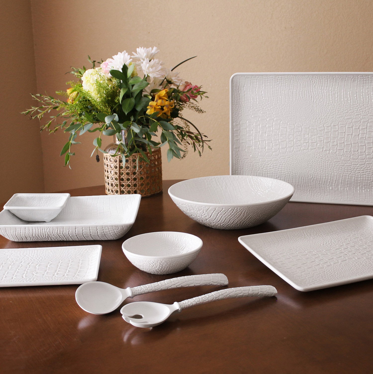 VIDA Croc Extra Large Rectangular Tray (White)