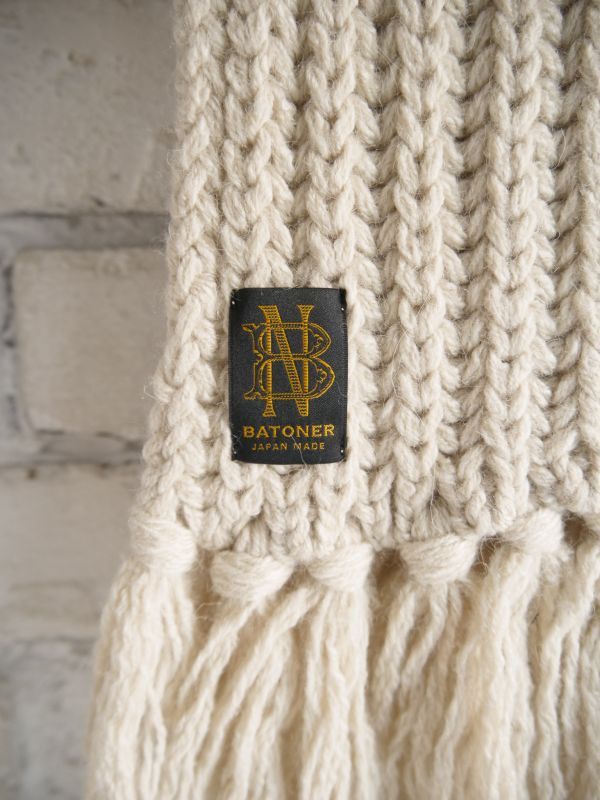 BATONER FRINGE MUFFLER LONG バトナー ローゲージフリンジマフラー