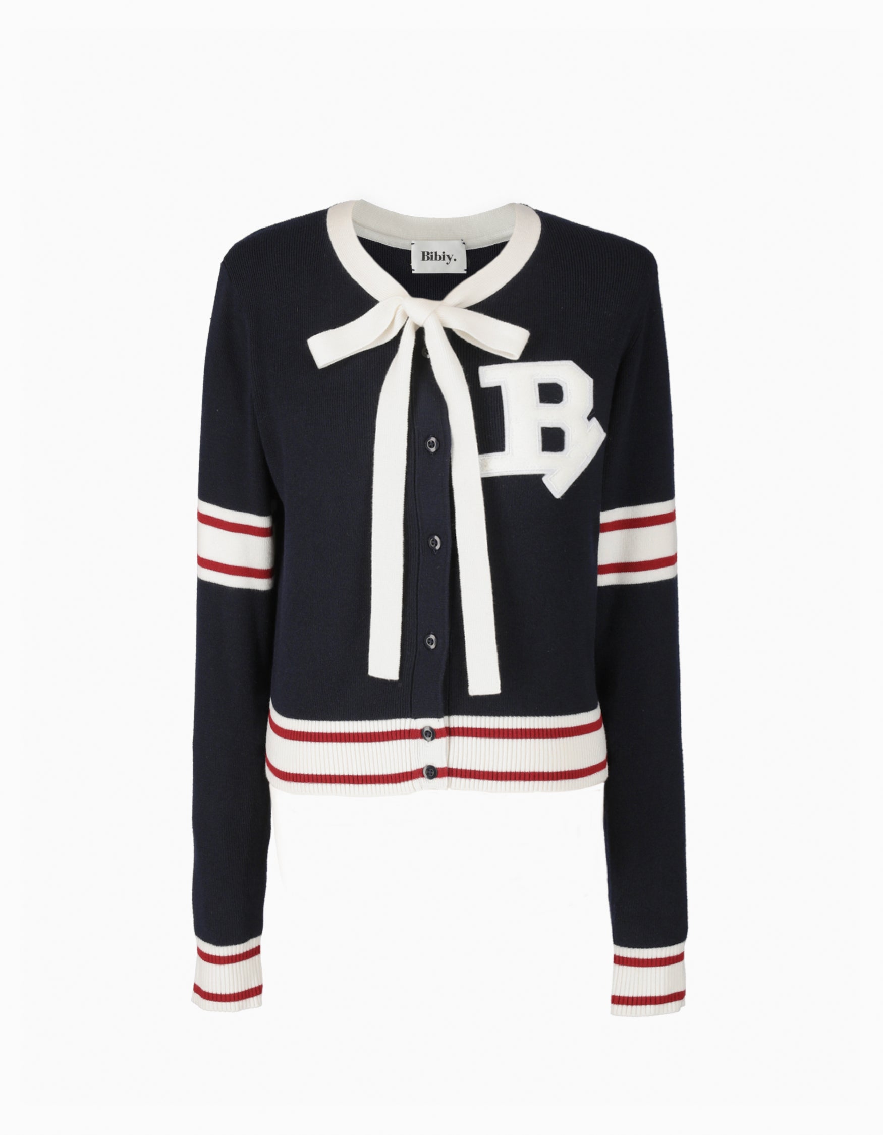 BIBIY. MADE | B. CLUB TIE CARDIGAN NAVY｜Bibiy.