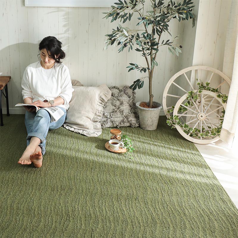 オールシーズンOK！安心の防ダニ・抗菌加工 日本製ラグ『サーフ