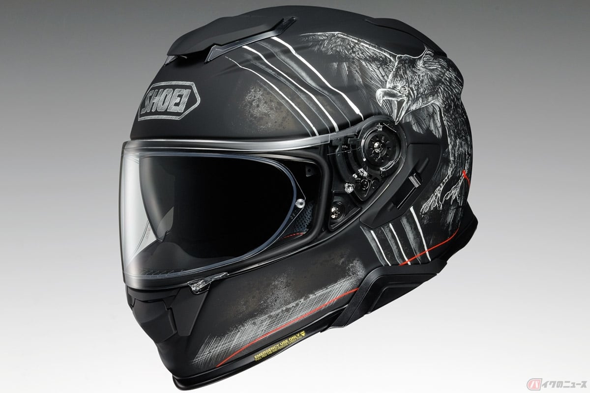 SHOEIが鷲の羽ばたくNEWグラフィックを追加! インナーサンバイザー付き