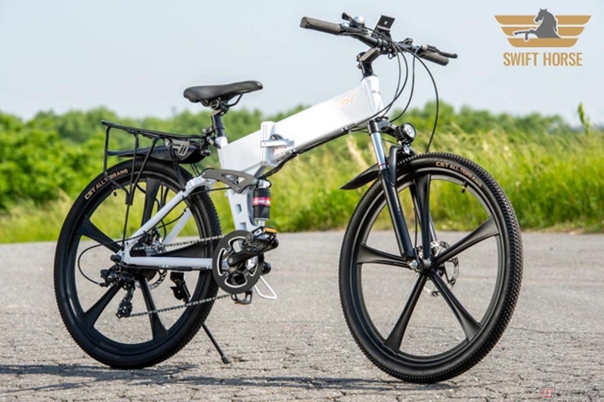 26インチ×前後サスペンションで折りたたみ可能！ マグネシウムホイール