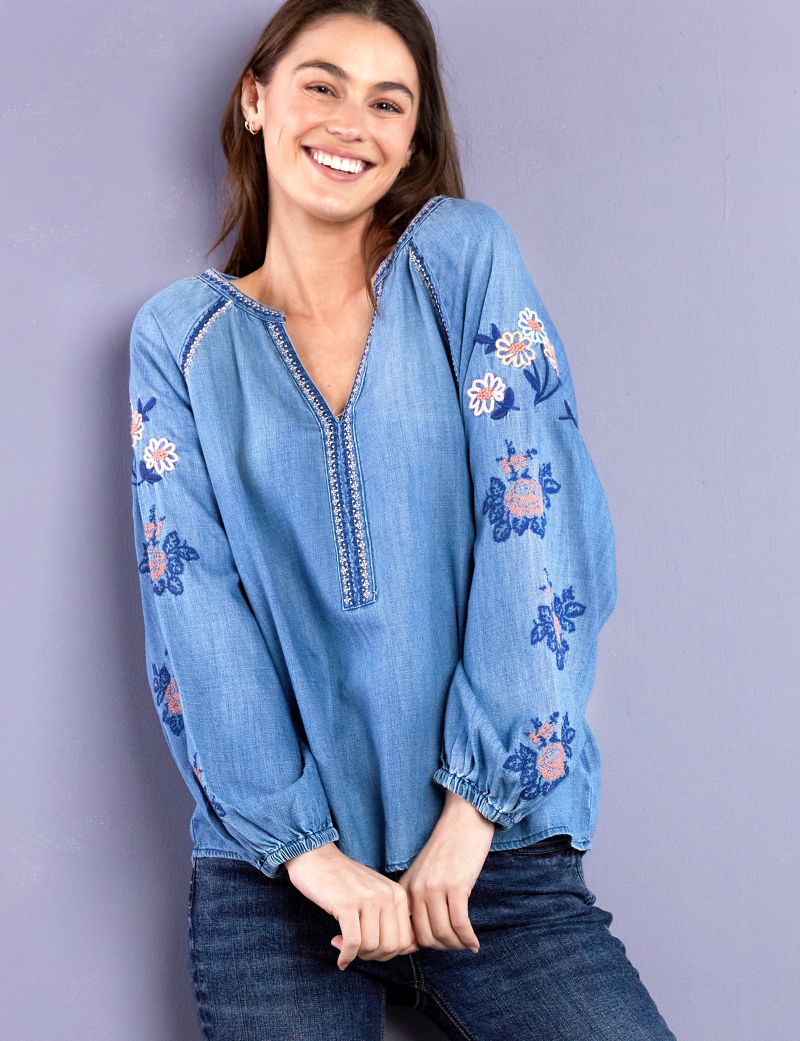 Women's Cleo Embroidered Boho Top – Billy T – billytshop