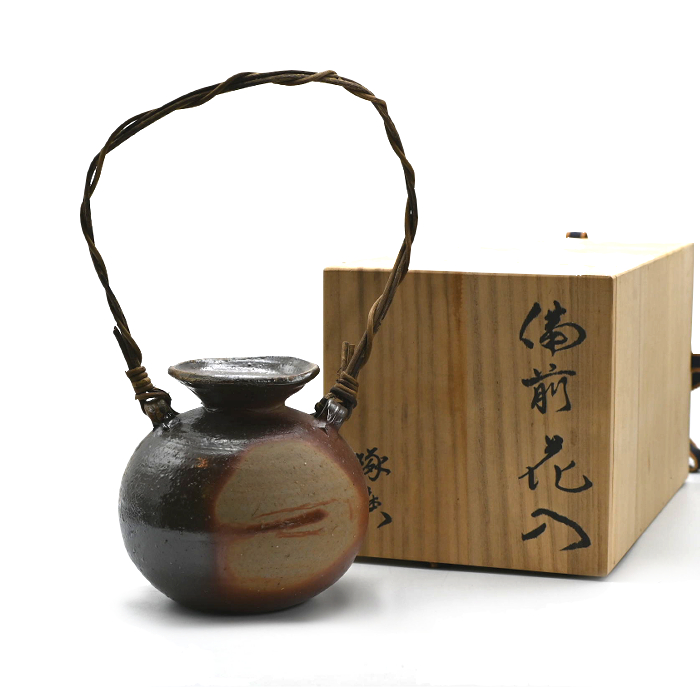 備前焼つる手付一輪花入（桐箱入）作家：渡邊琢磨 - 備前焼通販