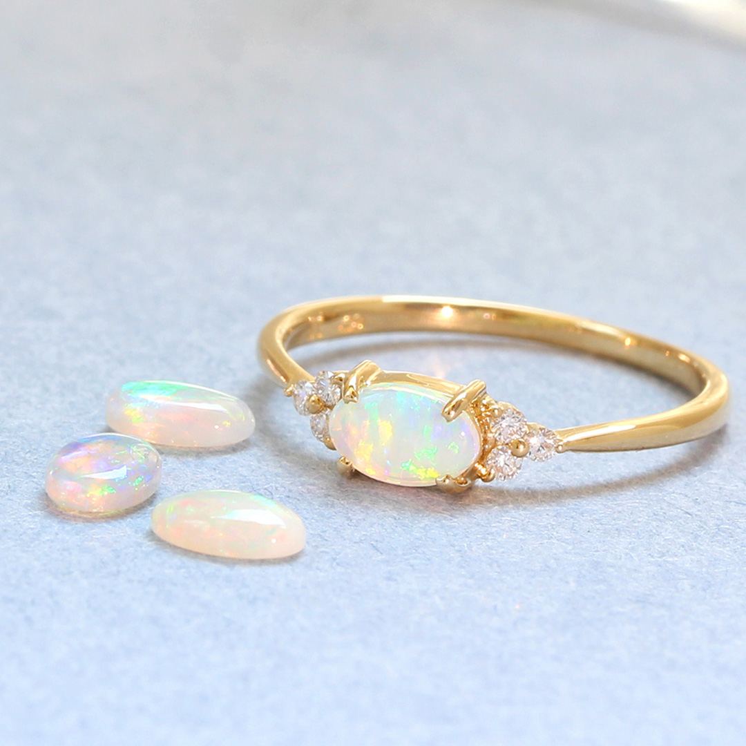 ビズー公式】オパール (オーストラリア産) ダイヤモンド K18(18金) PT