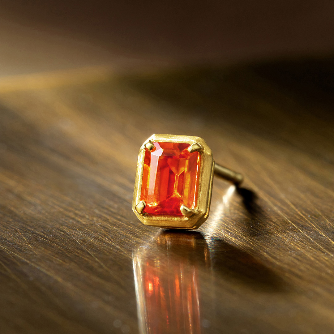 ビズー公式】ファイアーオパール K18/PTピアス(片耳)・セルマン | 希少