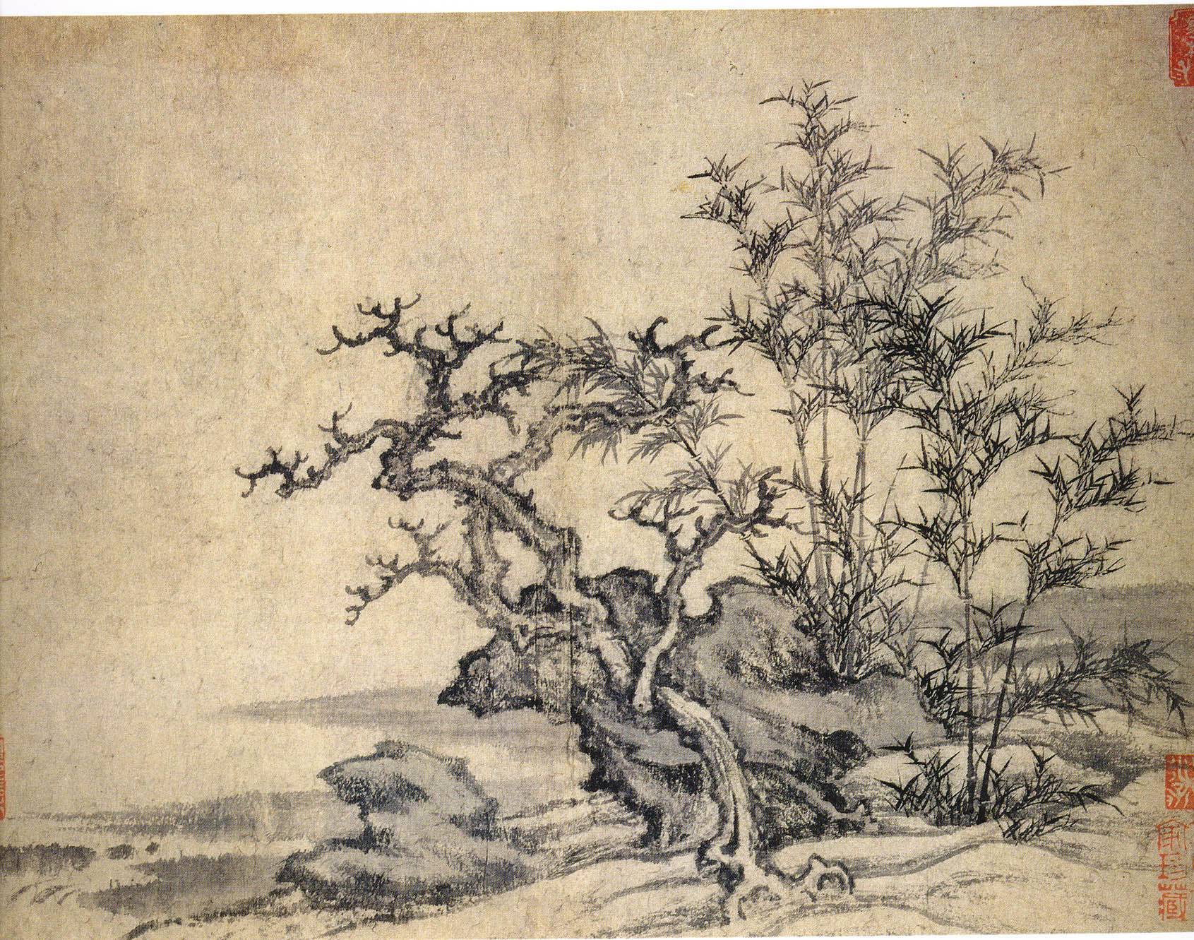 中华名画|[元]王蒙《溪山风雨图》_文化网