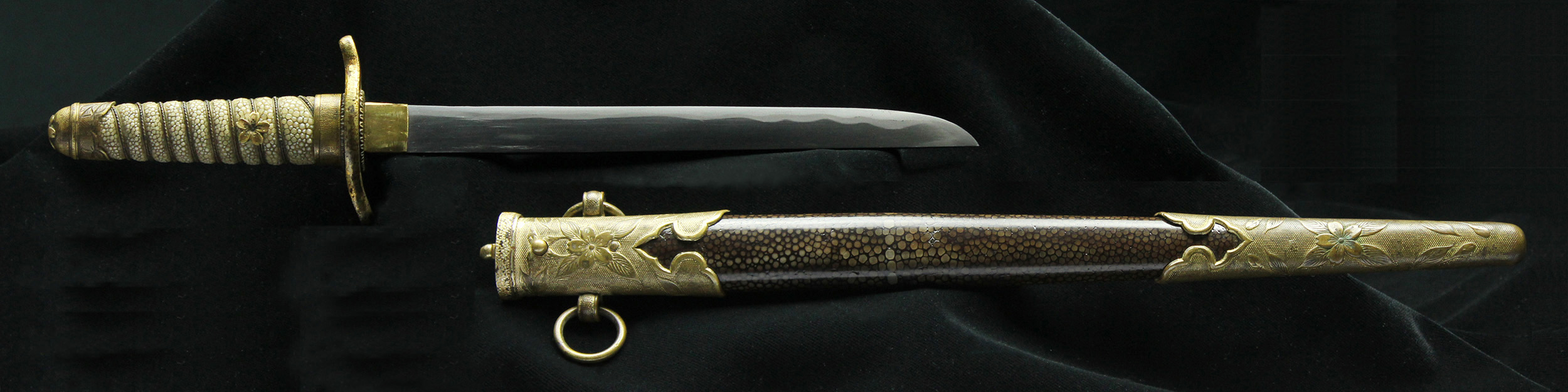 第二次大戦頃/実物 極美品 海軍士官軍刀拵え(刀身なし) 高級漆鞘 番号