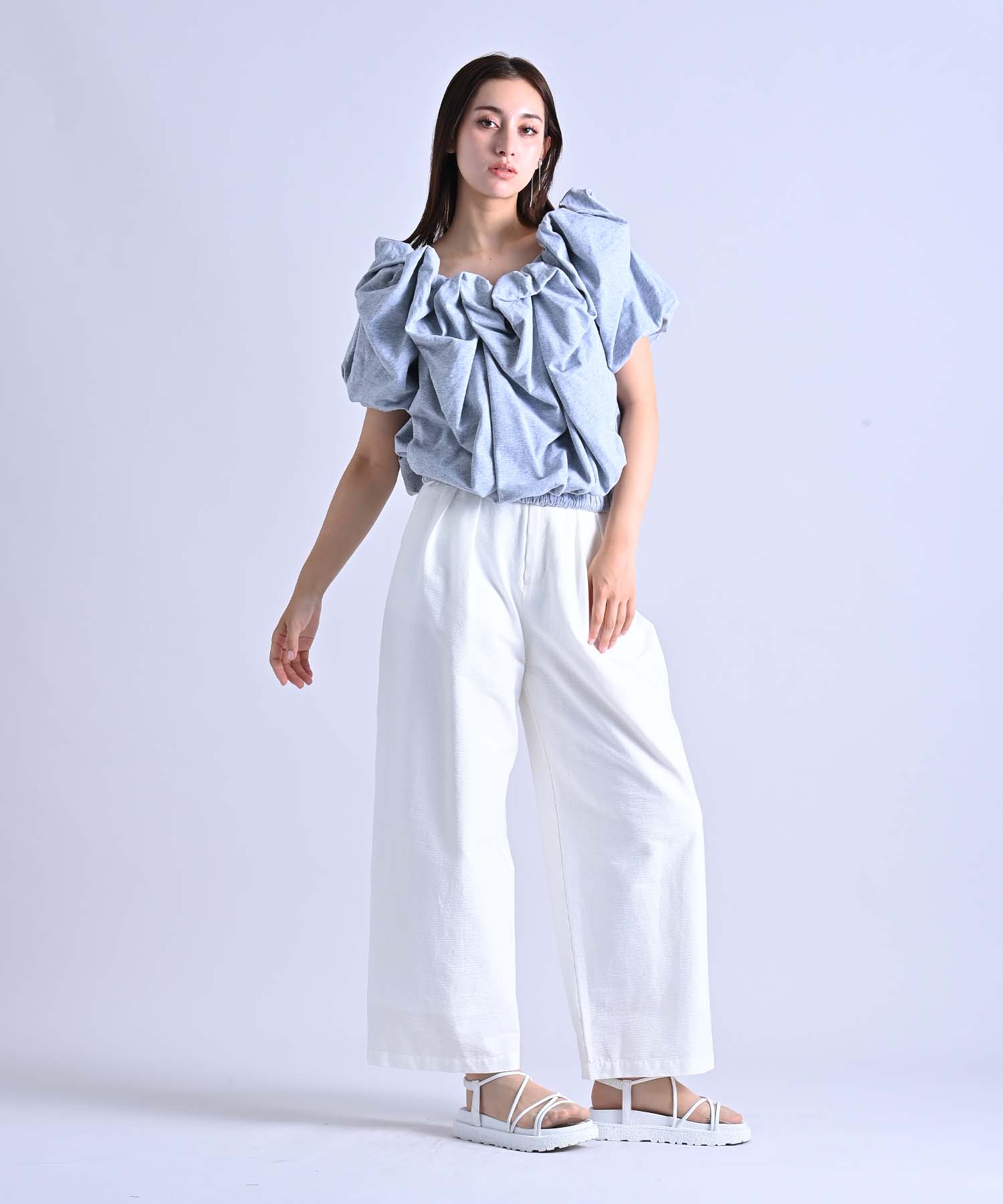 ショート丈2WAYオフショルトップス シャツ・ブラウス RAW FUDGE