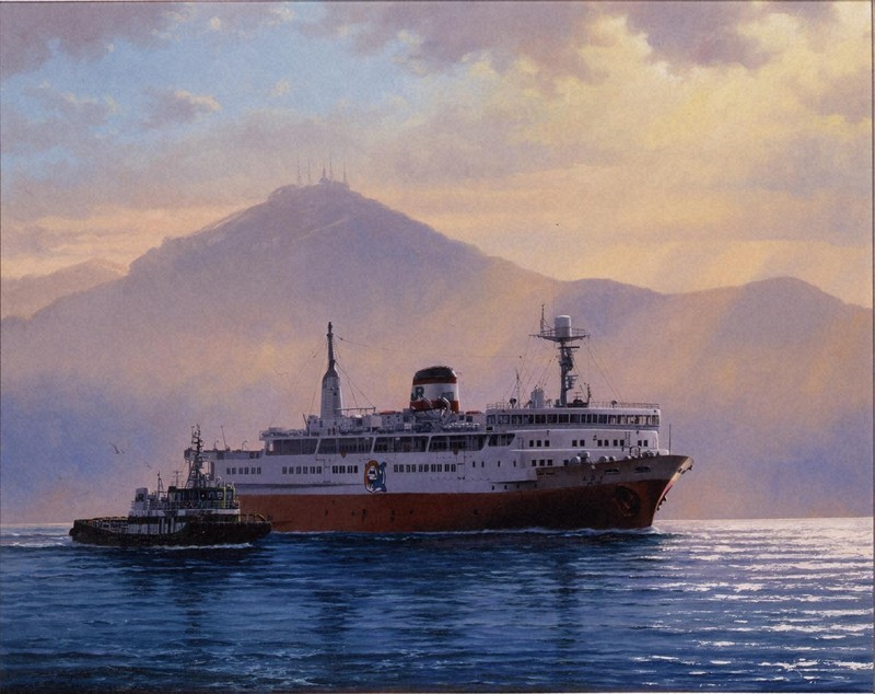 津軽海峡を航行した青函連絡船「羊蹄丸Ⅱ」は、昭和39年10月8日に起工