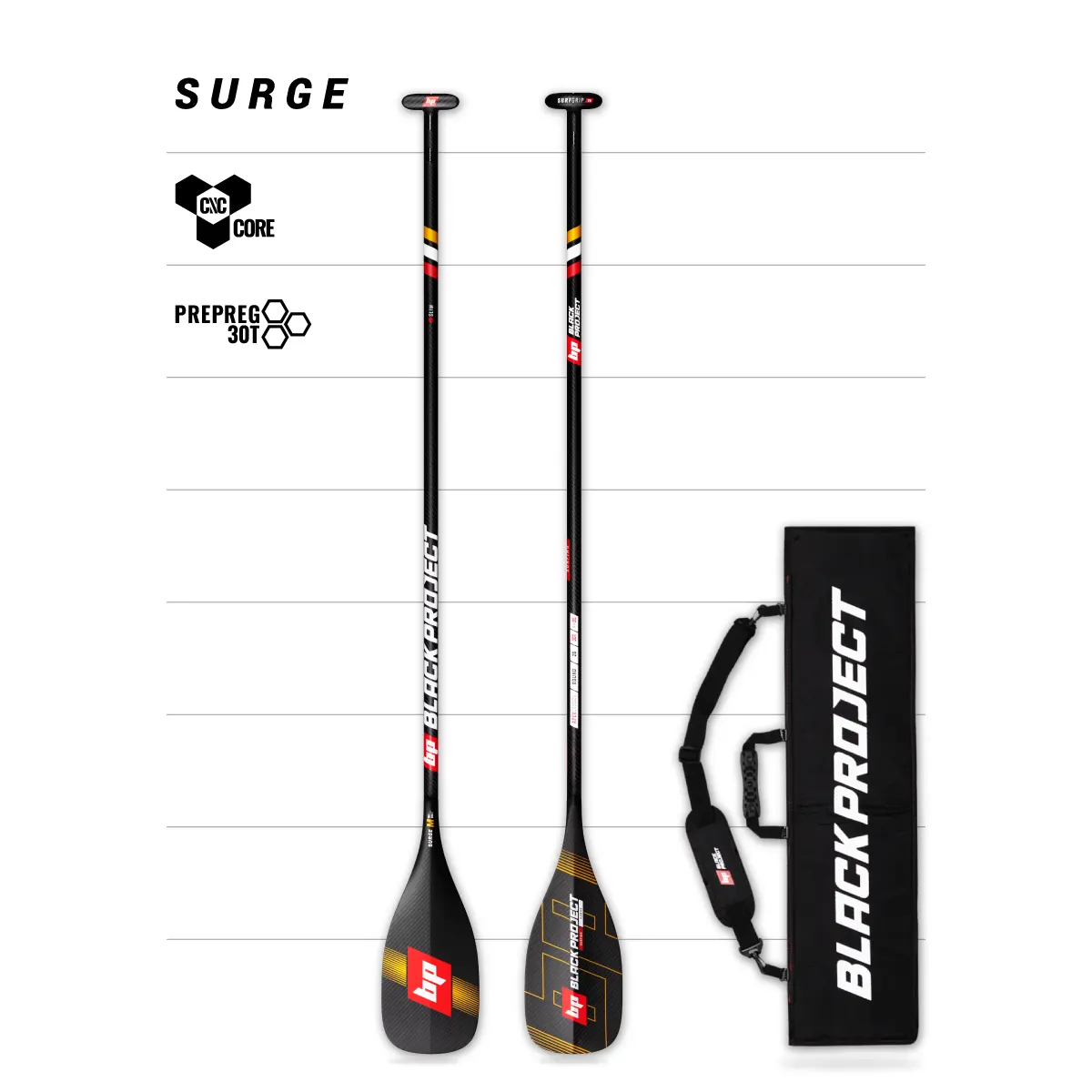 Surge 3-Piece | SUP Surfing Paddle | BLACK PROJECT SUP