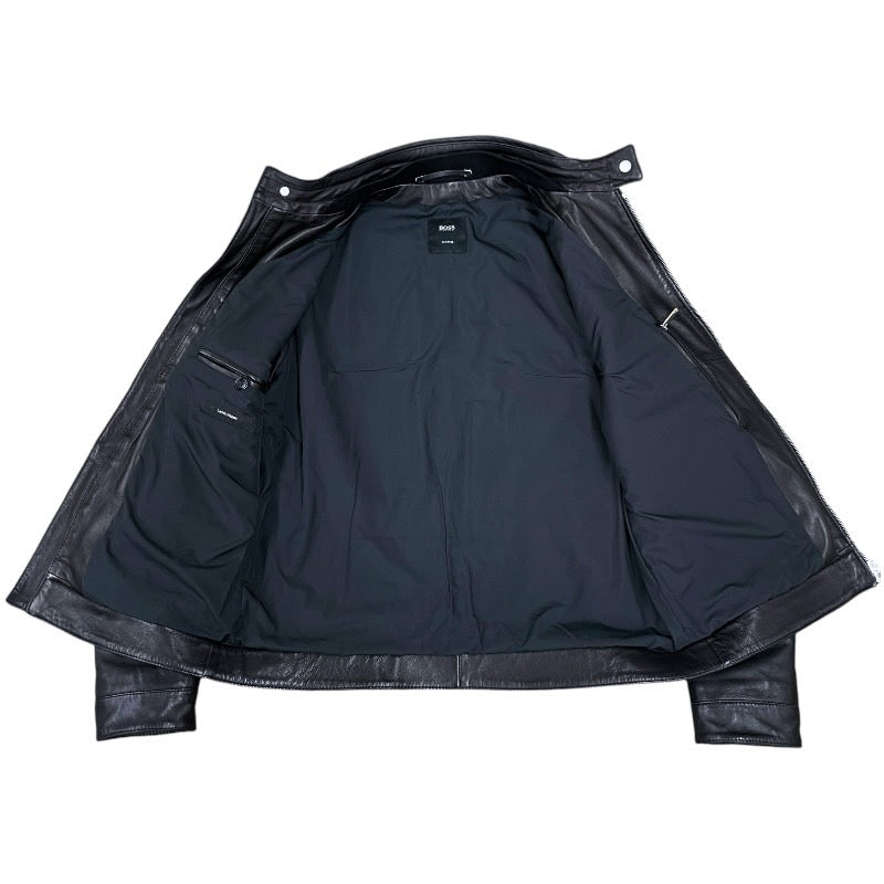 HUGO BOSS】ヒューゴボス レザー シングル ライダースジャケット