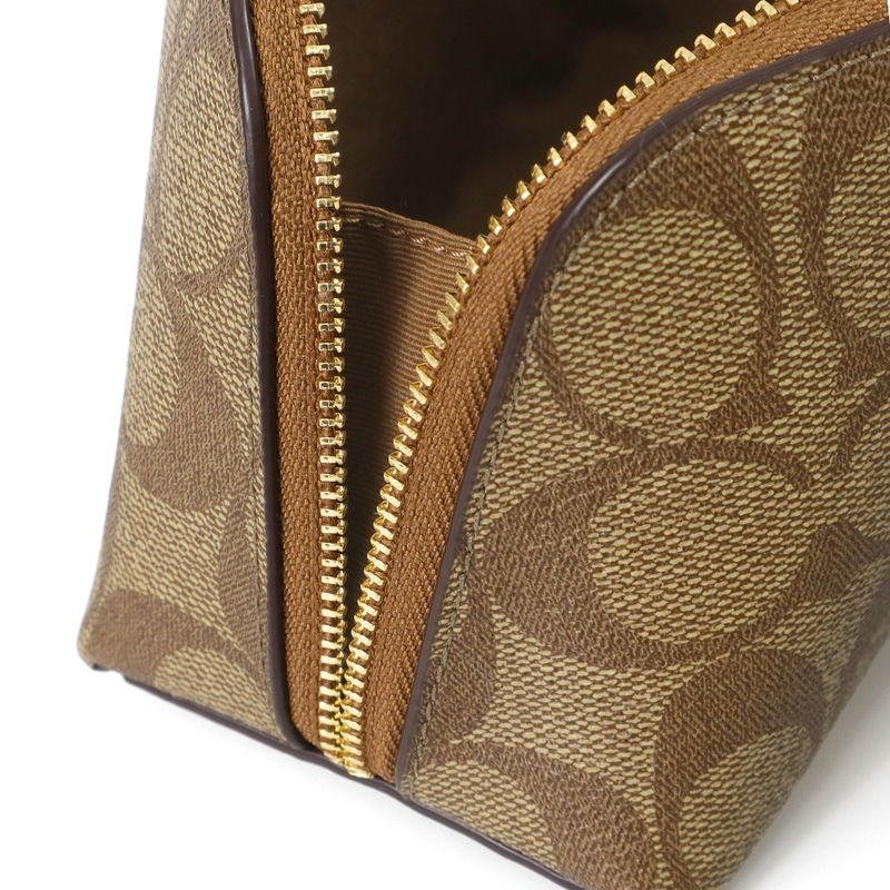 Brandol / COACH コーチ ポーチ シグネチャー コスメポーチ ベージュ