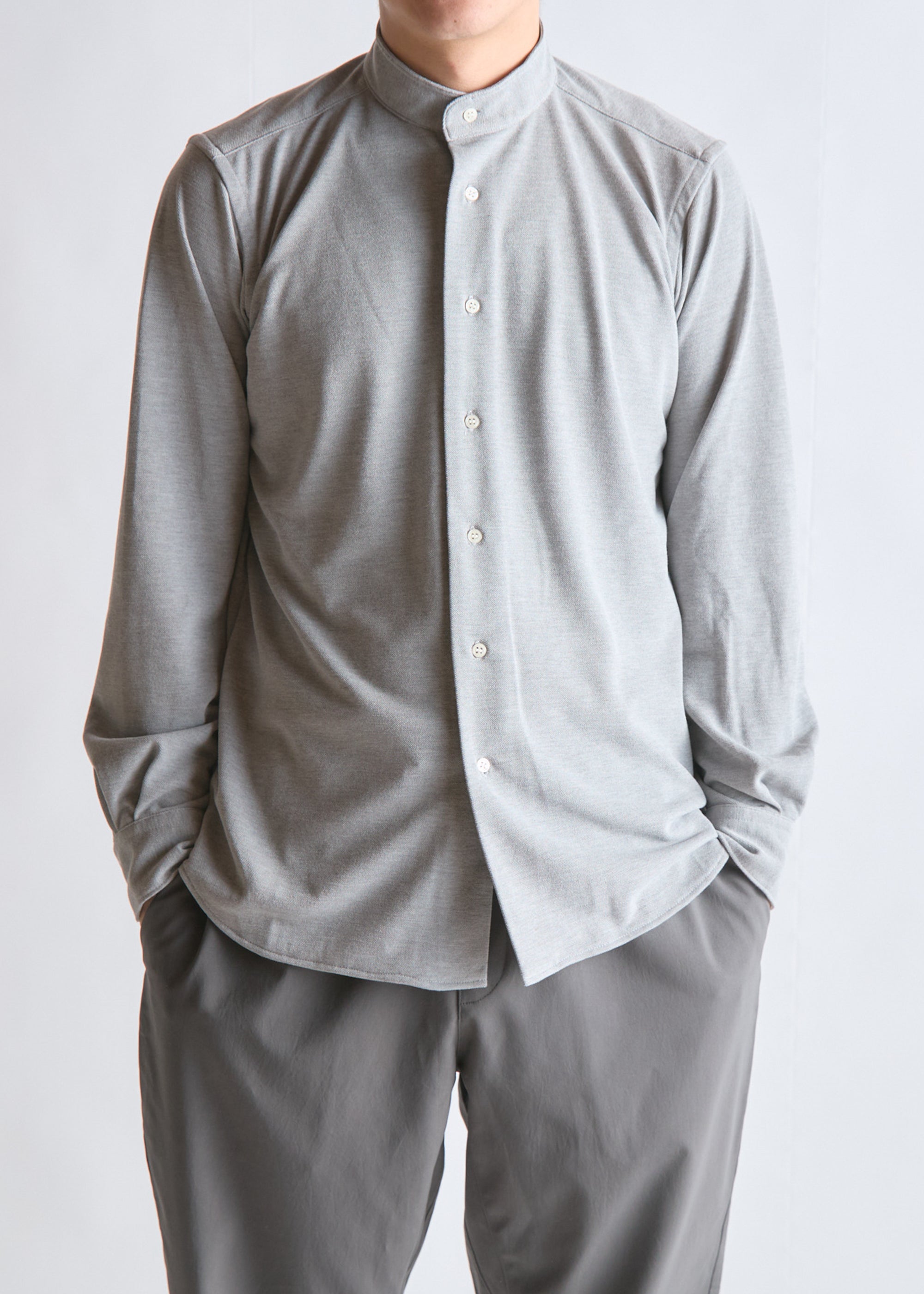 DRYCOTTONY STAND COLLAR SHIRT （ドライコットニースタンドカラー