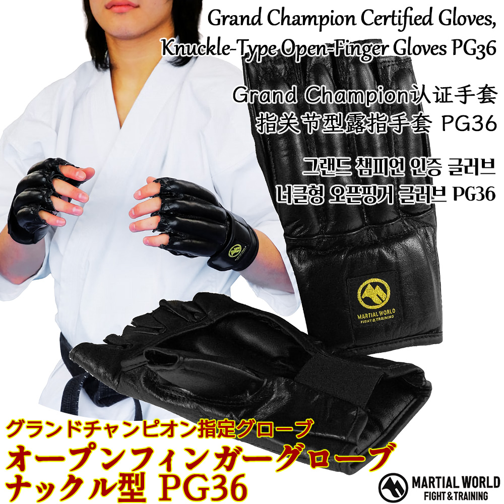 ナックル型オープンフィンガーグローブ PG36【マーシャルワールド