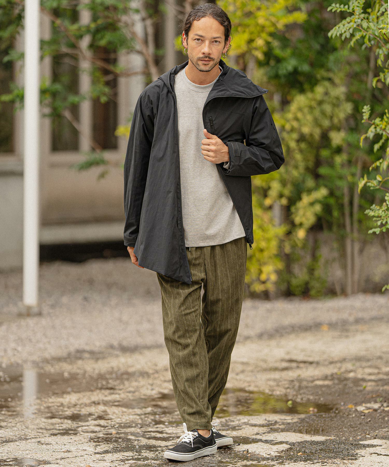 50%OFF【CAMBIO(カンビオ)】Stretch Nylon Diagonal Zipper Mountain