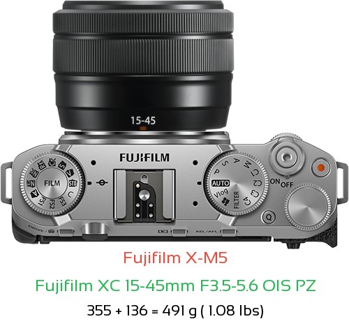 Fujifilm X-M5 Camera and Fujifilm XC 15-45mm F3.5-5.6 OIS PZ Lens
