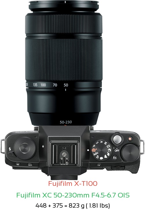 Fujifilm X-T100 Camera and Fujifilm XC 50-230mm F4.5-6.7 OIS Lens