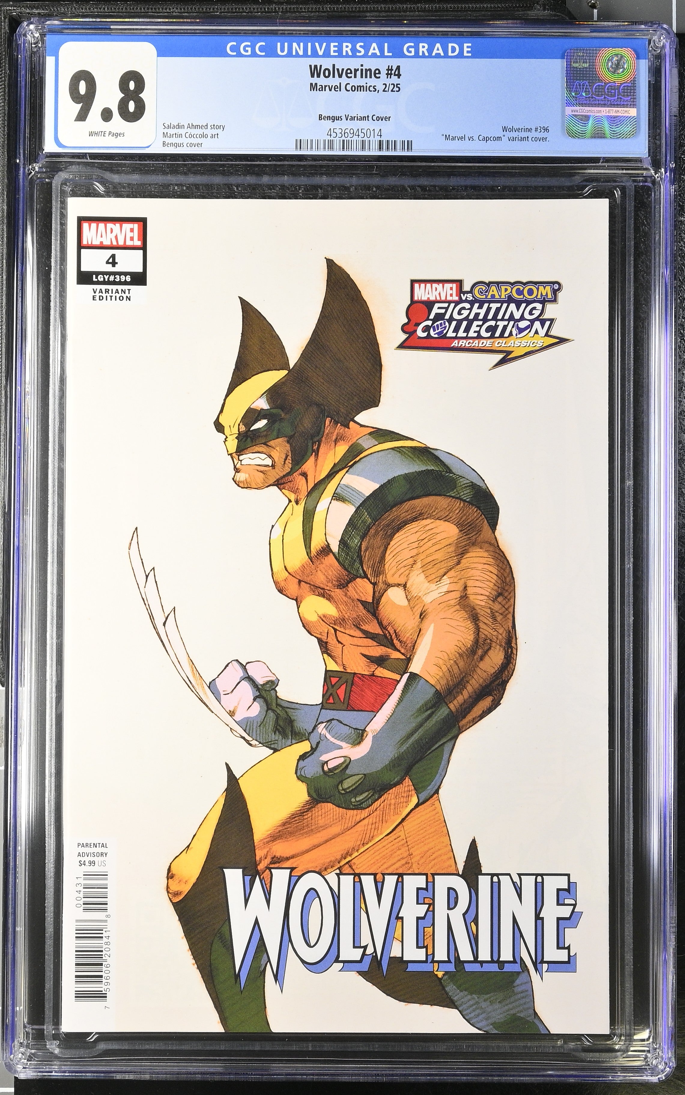 Wolverine #4 CGC 9.8 * Marvel vs. Capcom variant – Captain Jax