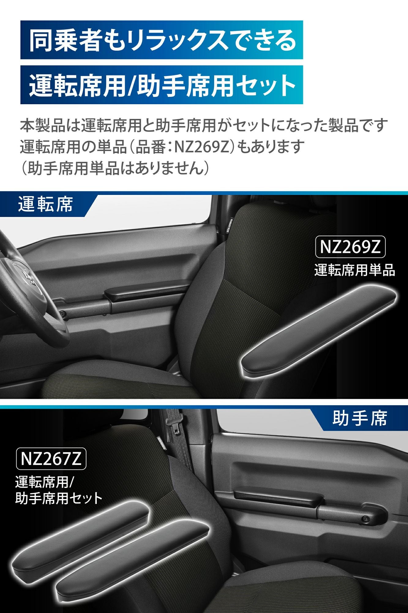 NZ267Z ジムニー専用 ドアアームレスト 運転席用/助手席用セット