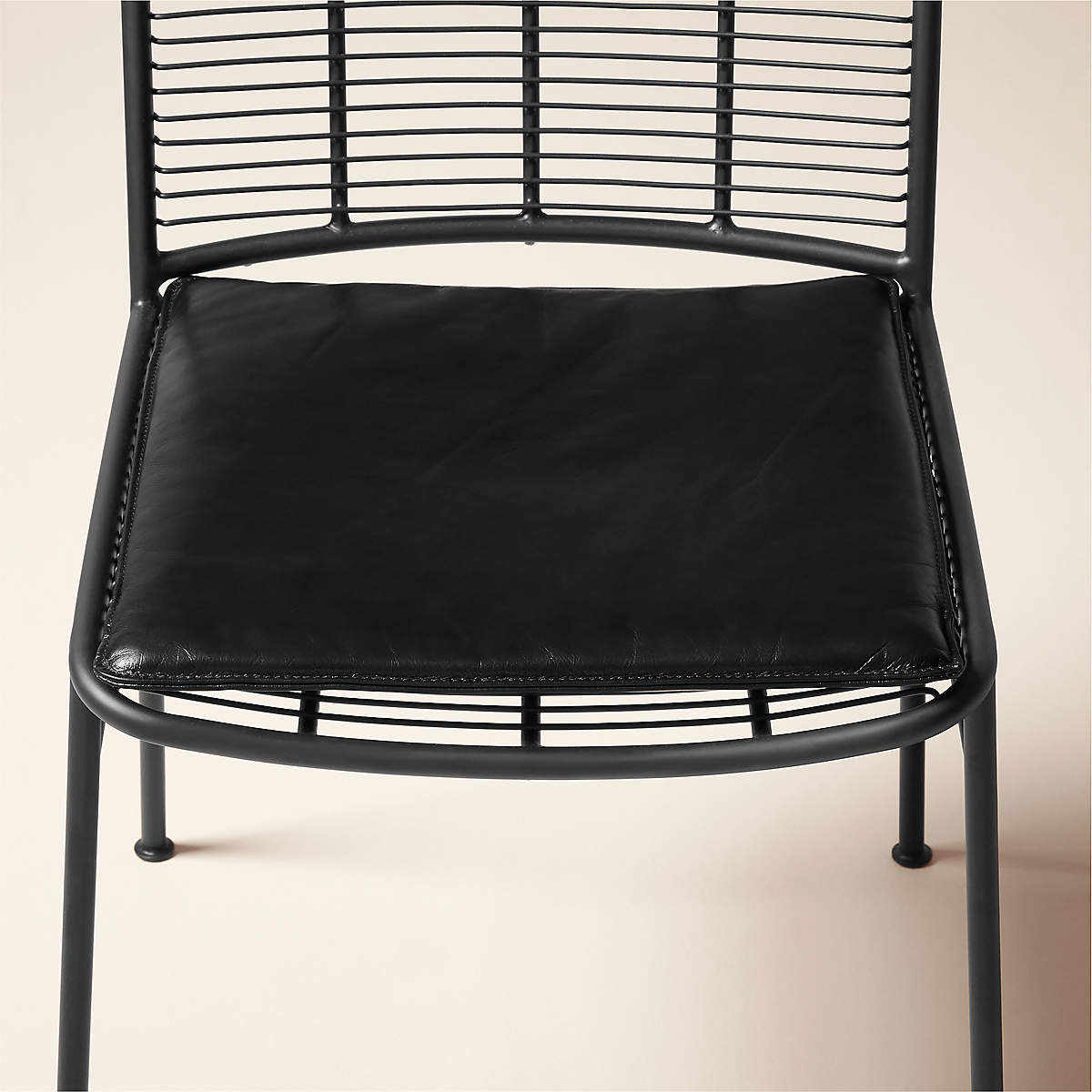 Sigma Black Leather Dining Chair Seat Cushion + Reviews | CB2 Canada