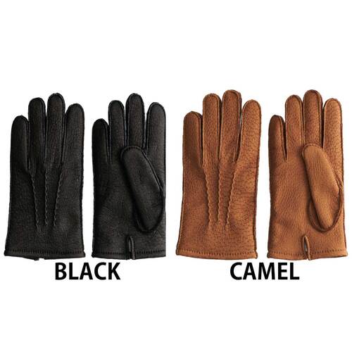 KURODA 男性用 革手袋 ペッカリー革 Peccary〔手囲いサイズ：23/24