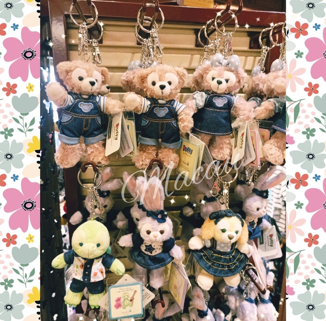 香港ディズニー☆ダッフィー&フレンズ デニムコスキーホルダー (Disney