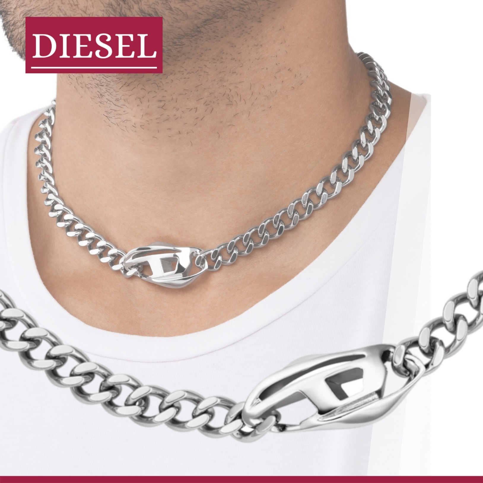 ギフトに】DIESEL『Dx1412 チェーンネックレス』送料込 (DIESEL