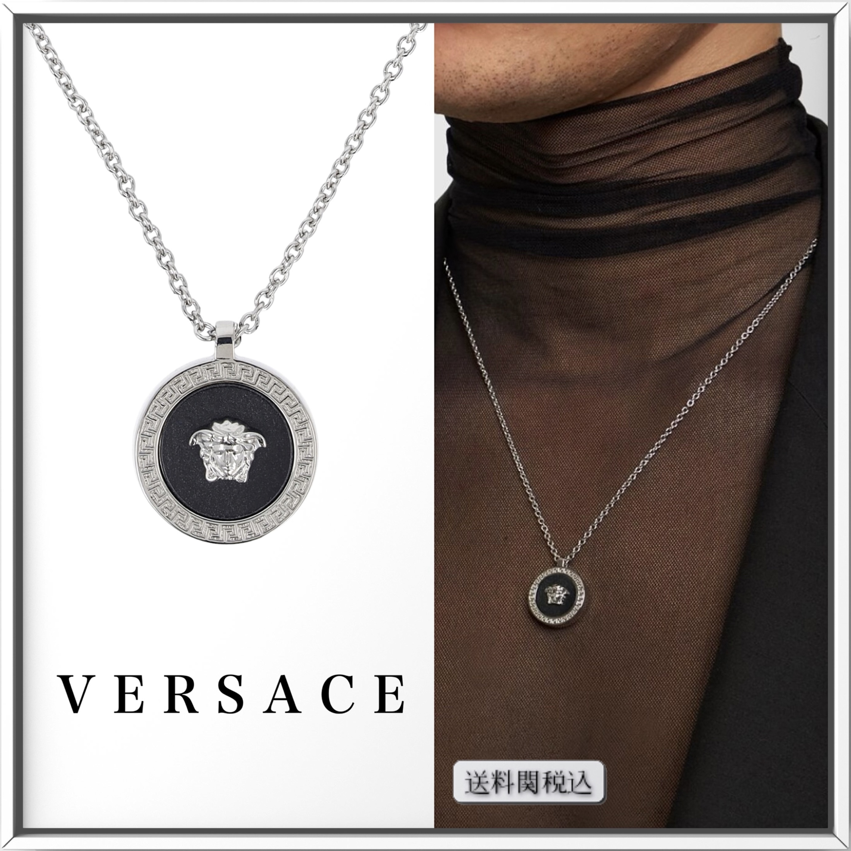VERSACE シルバートーン メデューサ ペンダント ネックレス 人気
