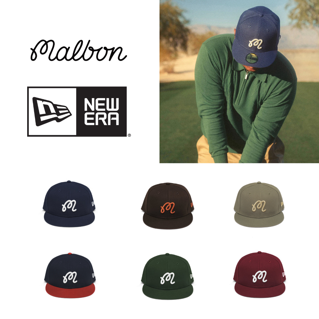 MALBON X NEW ERA】 59FIFTY M SCRIPT ゴルフキャップ帽子 (Malbon