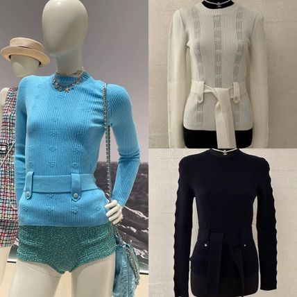 ブルー（青）系 S CHANEL(シャネル) ニット・セーター(レディース